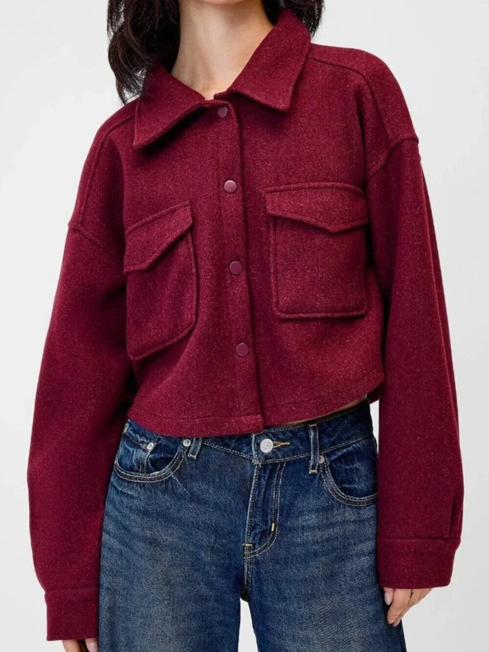 LOVE TREE Flap pockets felted jacket